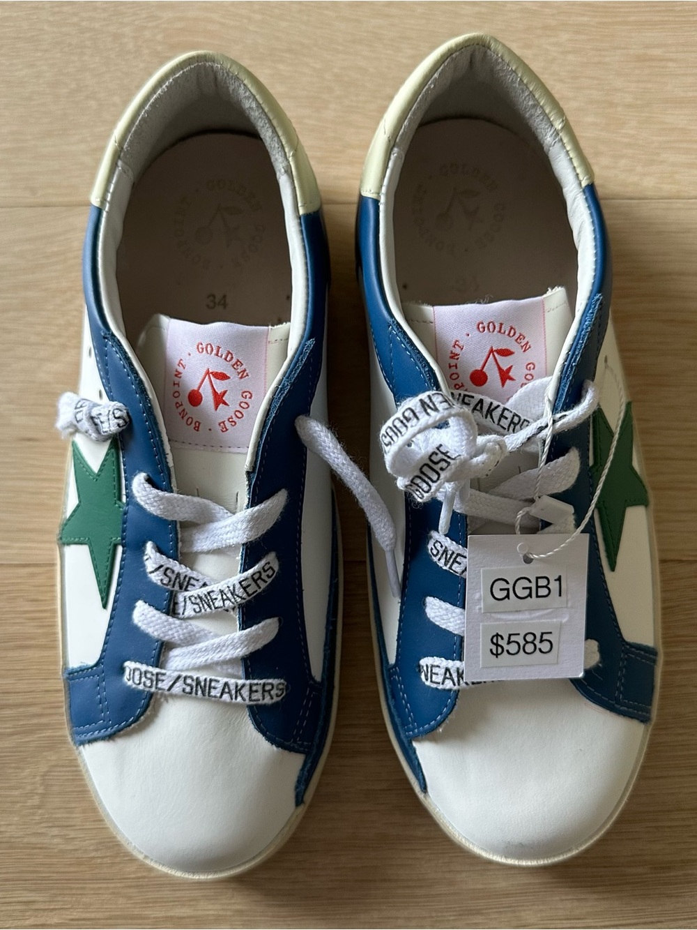 GOLDEN GOOSE - BOYS SNEAKERS - SIZE 34 - NORTHERN BLUE